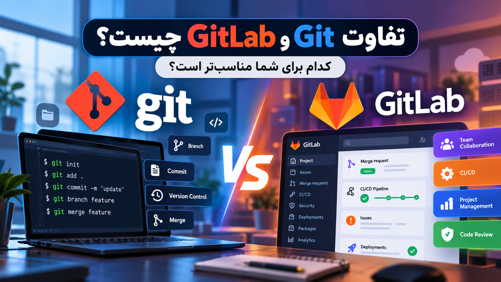 تفاوت git و gitlab
